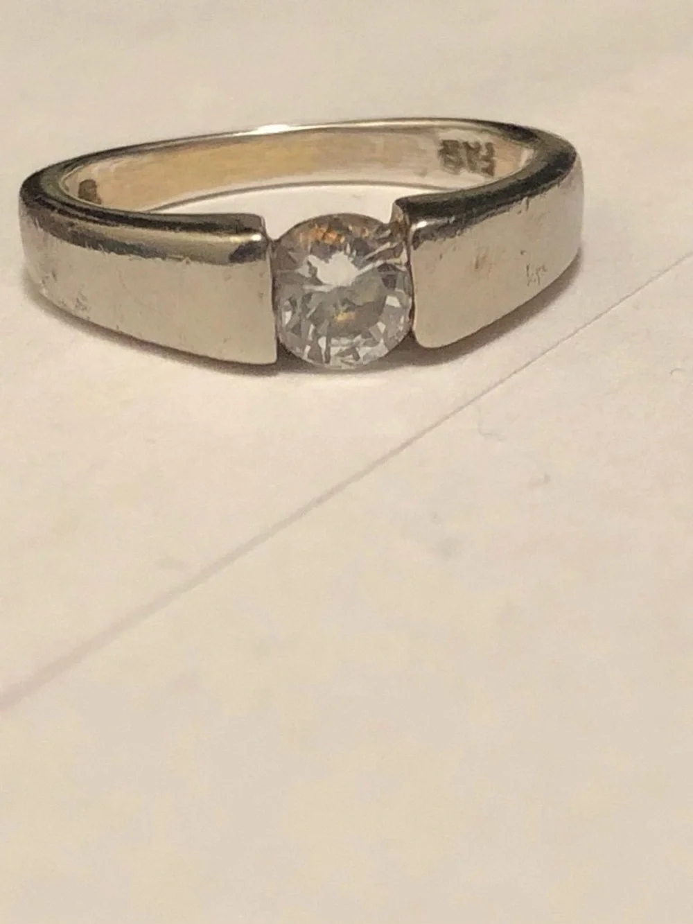 Sterling Silver Ring w/ Cubic Zirconia center